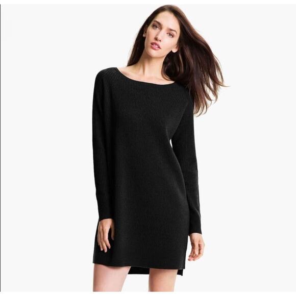 Vince Black Wool Cashmere Sweater Dress L Large - Picture 1 of 11